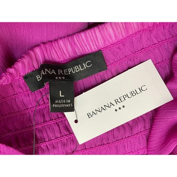 Banana Republic Women's L Purple Blouse Polyester Top Flutter Casual Smock-Frock - Picture 6 of 9